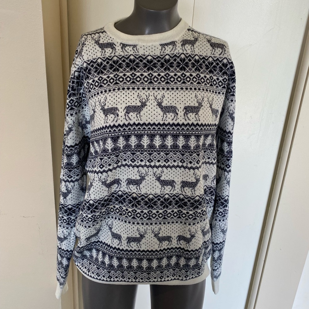 Threadbare denim Corp size large acrylic Crew neck longslv sweater.